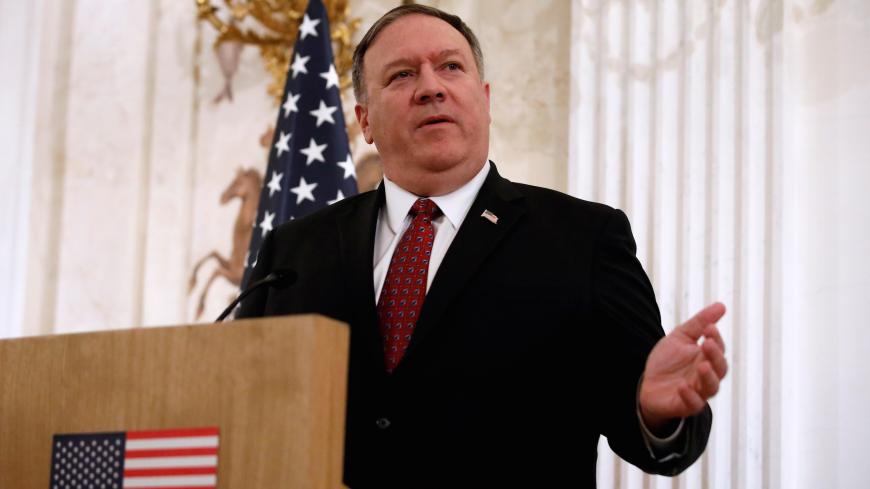 U.S. Secretary of State Mike Pompeo speaks at a news conference at Lazienki Palace in Warsaw, Poland February 12, 2019. REUTERS/Kacper Pempel - RC1C3AD88330