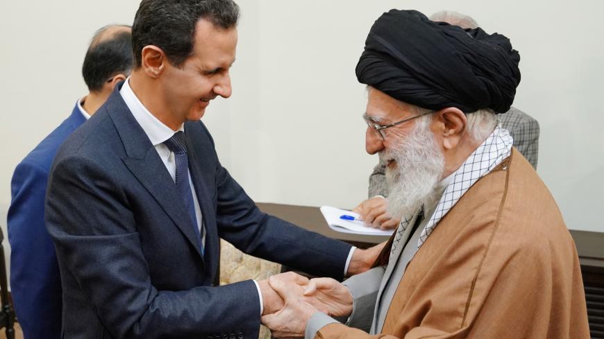 Syria's President Bashar al-Assad shakes hands with Iranian Supreme Leader Ayatollah Ali Khamenei in Tehran, Iran in this handout released by SANA on February 25, 2019. SANA/Handout via REUTERS ATTENTION EDITORS - THIS IMAGE WAS PROVIDED BY A THIRD PARTY. REUTERS IS UNABLE TO INDEPENDENTLY VERIFY THIS IMAGE - RC136785FC30