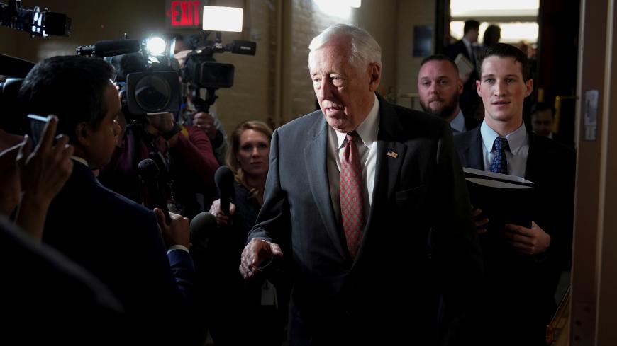 House Majority Leader Steny Hoyer (D-MD)  walks after Special Counsel Robert Mueller found no evidence of collusion between U.S. President Donald Trump’s campaign and Russia in the 2016 election on Capitol Hill in Washington, U.S., March 25, 2019.      REUTERS/Joshua Roberts - RC12779FD760