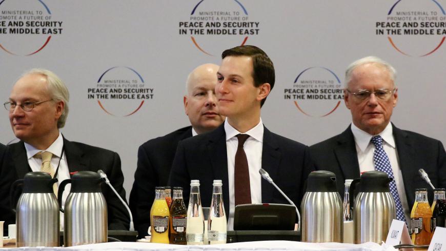 White House adviser Jared Kushner attends a plenary session at the Middle East summit in Warsaw, Poland, February 14, 2019. Agencja Gazeta/Slawomir Kaminski via REUTERS ATTENTION EDITORS - THIS IMAGE WAS PROVIDED BY A THIRD PARTY. POLAND OUT. NO COMMERCIAL OR EDITORIAL SALES IN POLAND. - RC1F9B11F600