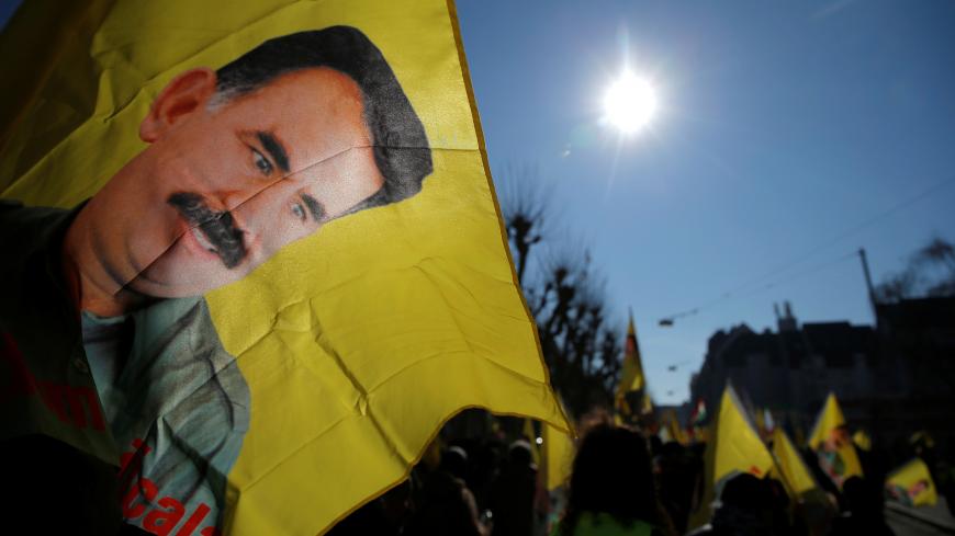 Pro-Kurd protesters take part in a demonstration in support of jailed Kurdistan Workers Party (PKK) leader Abdullah Ocalan in Strasbourg, France, February 16, 2019. REUTERS/Vincent Kessler - RC138B54C570