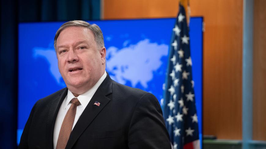 US Secretary of State Mike Pompeo announces that the US will designate Iran's Islamic Revolutionary Guard Corps (IRGC) as a Foreign Terrorist Organization (FTO) during a press conference at the State Department in Washington, DC, April 8, 2019. - US Secretary of State Mike Pompeo on Monday warned all banks and business of consequences to dealing with Iran's Revolutionary Guards after Washington designated the elite unit a terrorist group. "Businesses and banks around the world now have a clear duty to ensur
