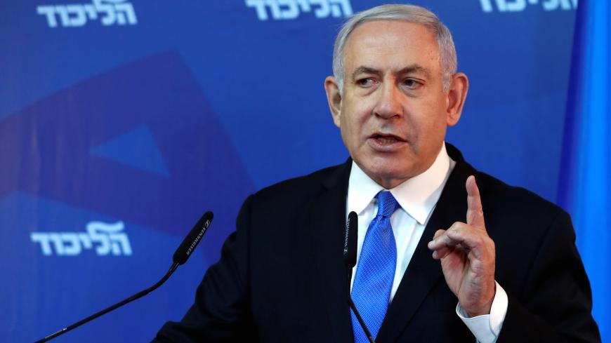 Israel's Prime Minister Benjamin Netanyahu gestures as he speaks during a news conference in Jerusalem April 1, 2019. REUTERS/Ronen Zvulun - RC1F901A0F60