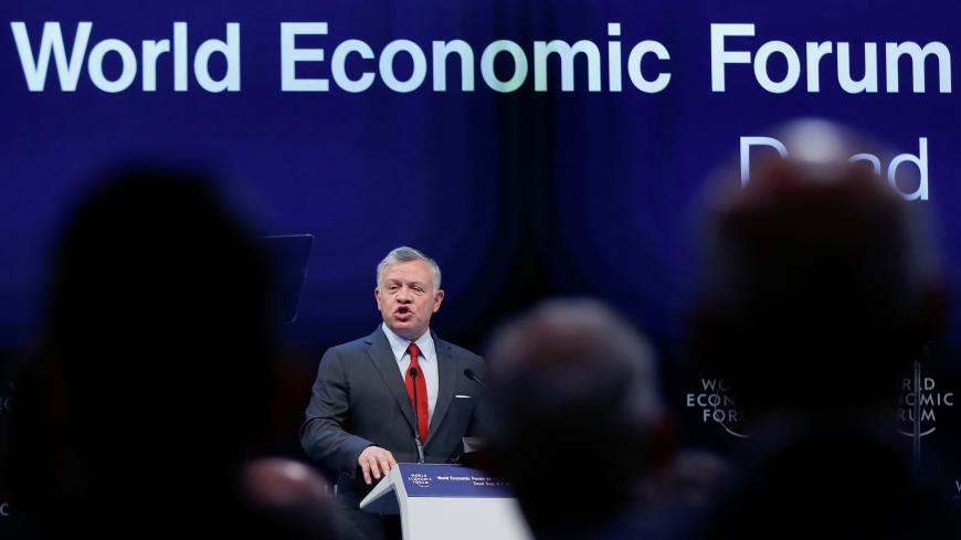Jordan's King Abdullah speaks during the opening ceremony of the World Economic Forum on the Middle East and North Africa 2019, at the King Hussein Convention Centre at the Dead Sea, Jordan April 6, 2019. REUTERS/Muhammad Hamed - RC1B9C80E750
