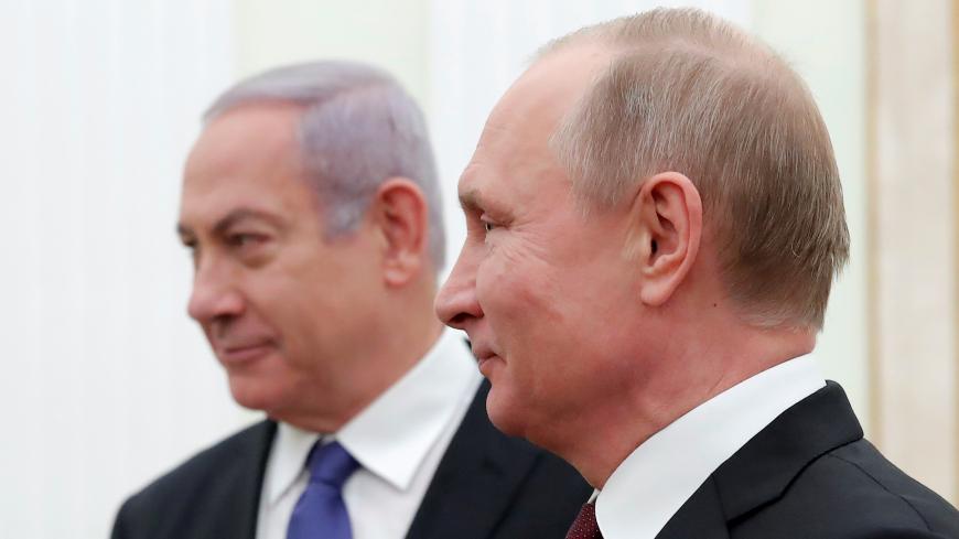 Russian President Vladimir Putin (R) meets with Israeli Prime Minister Benjamin Netanyahu at the Kremlin in Moscow, Russia February 27, 2019. REUTERS/Maxim Shemetov - RC15BA5C1800
