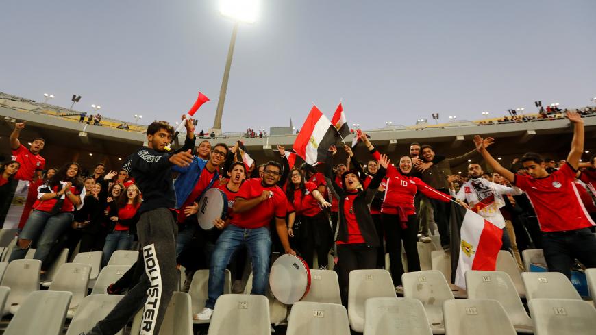 Soccer Football - African Nations Cup Qualifier - Egypt v Tunisia - Borg El Arab Stadium, Alexandria, Egypt - November 16, 2018   Egypt fans cheer their team  REUTERS/Amr Abdallah Dalsh - RC1EEB11E250