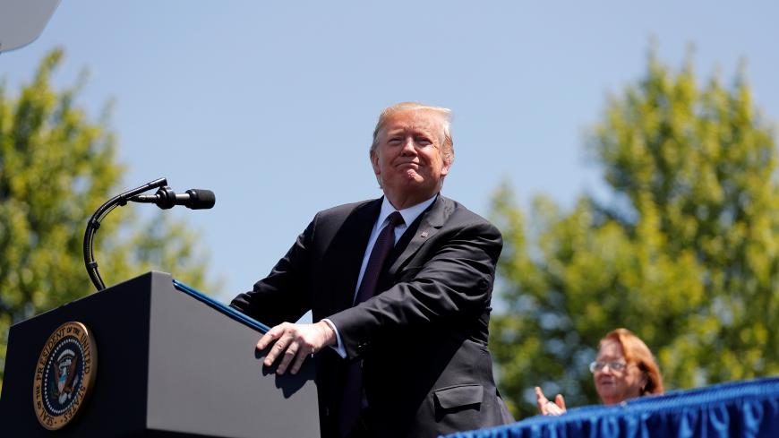 U.S. President Donald Trump speaks at the 38th Annual National Peace Officers Memorial Service on Capitol Hill in Washington, U.S., May 15, 2019. REUTERS/Carlos Barria - RC1B12006A30