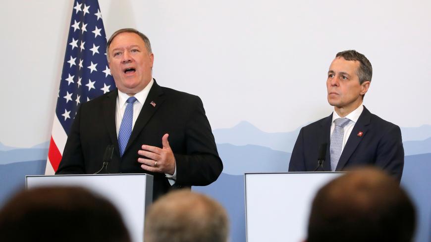 U.S. Secretary of State Mike Pompeo and Swiss Foreign Minister Ignazio Cassis attend a joint news conference at the medieval Castelgrande castle in Bellinzona, Switzerland June 2, 2019.  REUTERS/Arnd Wiegmann - RC146DACCD30