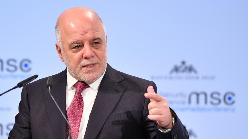 MUNICH, GERMANY - FEBRUARY 17: Haider Al-Abadi, Prime Minister of Iraq delivers a speech at the 2018 Munich Security Conference on February 17, 2018 in Munich, Germany. The annual conference, which brings together political and defense leaders from across the globe, is taking place under heightened tensions between the USA, together with its western allies, and Russia. (Photo by Sebastian Widmann/Getty Images)