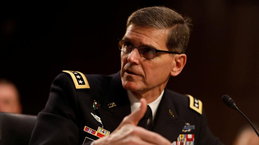 U.S. Army Gen. Joseph Votel, commander of the U.S. Central Command, testifies before the Senate Armed Services Committee on Capitol Hill in Washington March 9, 2017.  REUTERS/Aaron P. Bernstein - RC1CF13A3590