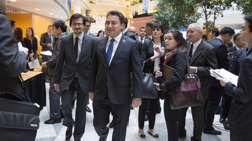 Turkey's Deputy Prime Minister Ali Babacan arrives for a G-20 finance ministers meeting during the World Bank/IMF annual meetings in Washington October 10, 2014. REUTERS/Joshua Roberts (UNITED STATES - Tags: POLITICS BUSINESS) - GM1EAAB05L201