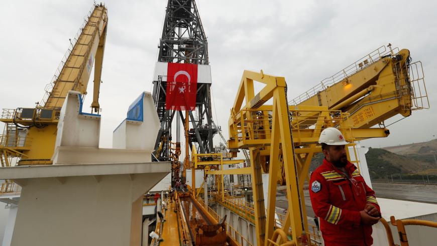 A Turkish Petroleum Corporation (TPAO) engineer walks on board the Turkish drilling vessel Yavuz at Dilovasi port in the western city of Kocaeli, Turkey, June 20, 2019. REUTERS/Murad Sezer - RC1790FB5980