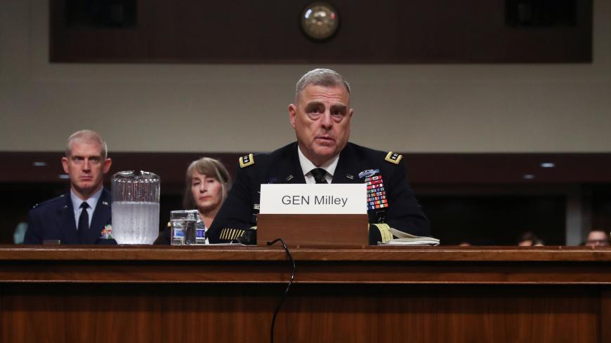 U.S. Army Gen. Mark Milley testifies before a Senate Armed Services Committee hearing on his nomination to be chairman of the Joint Chiefs of Staff on Capitol Hill in Washington, U.S., July 11, 2019. REUTERS/Leah Millis - RC19027566C0