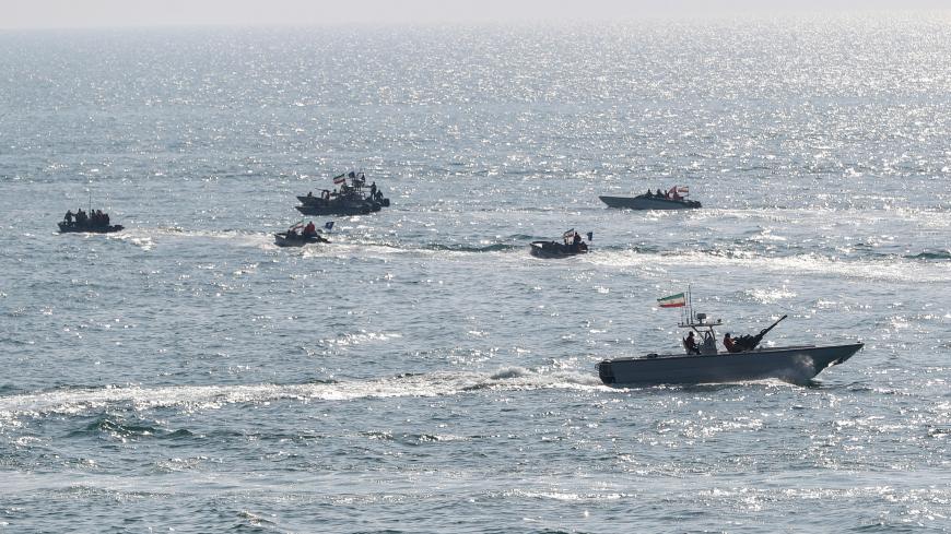 Military units of the IRGC Ground Force are seen on boats as they launched war games in the Gulf, December 22, 2018. Hamed Malekpour/Tasnim News Agency via REUTERS   ATTENTION EDITORS - THIS IMAGE WAS PROVIDED BY A THIRD PARTY. - RC1B345C1BC0