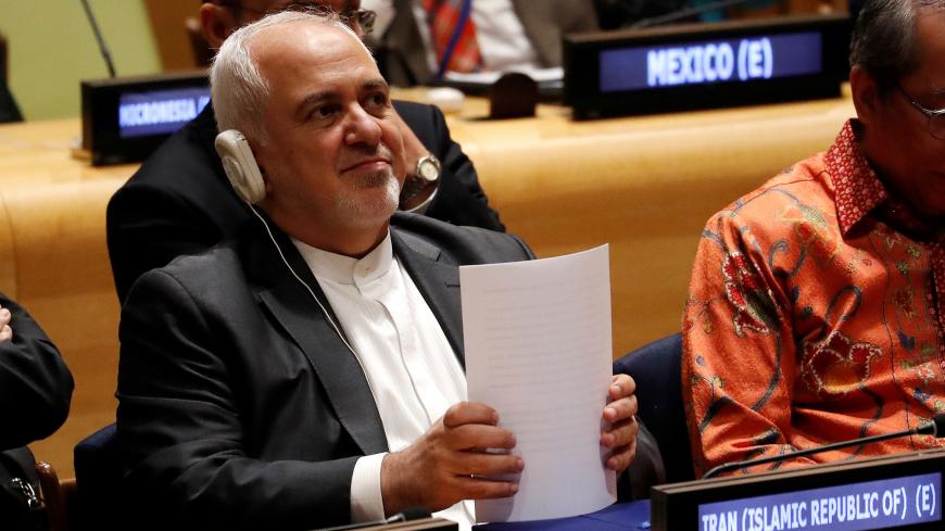 Iranian Foreign Minister Javad Zarif takes take part in a High-Level Political Forum on Sustainable Development at United Nations headquarters in New York, U.S., July 17, 2019. REUTERS/Mike Segar - RC1E97087900