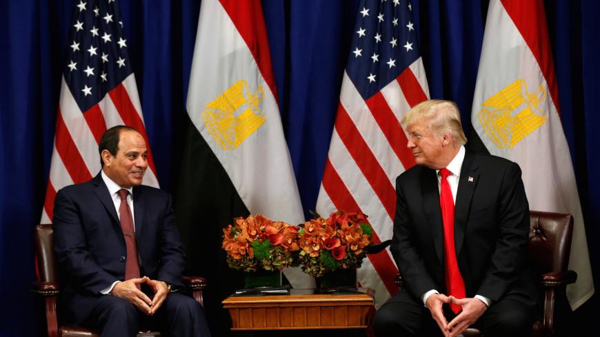 U.S. President Donald Trump meets with Egyptian President Abdel Fattah al-Sisi during the U.N. General Assembly in New York, U.S., September 20, 2017. REUTERS/Kevin Lamarque - RC1EB24996A0
