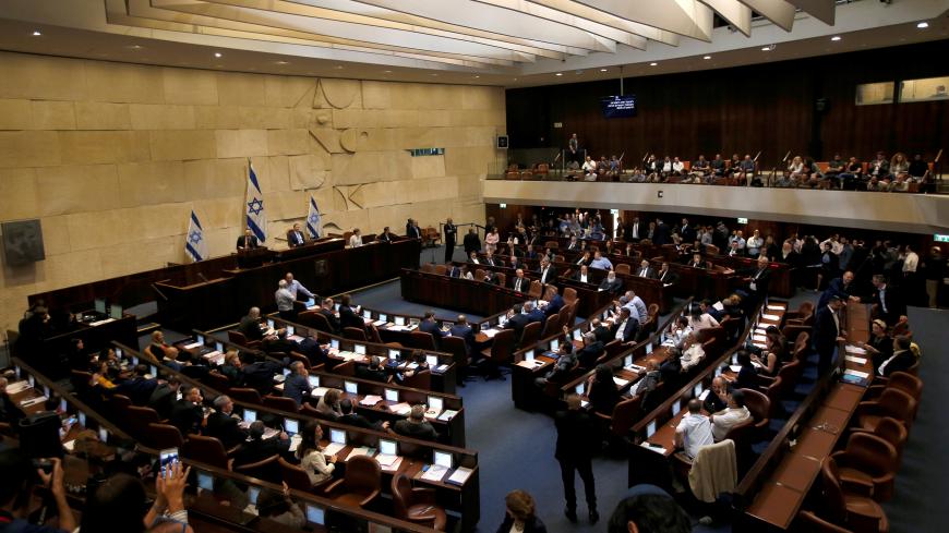 A general view shows the plenum at the Knesset, Israel's parliament, in Jerusalem May 29, 2019. REUTERS/Ronen Zvulun - RC178417C050