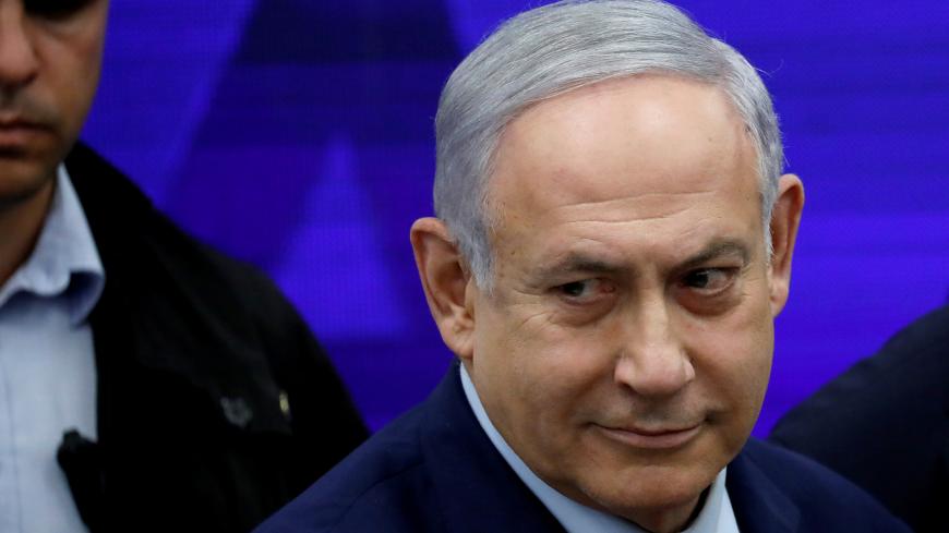 Israeli Prime Minister Benjamin Netanyahu looks on after delivering a statement in Ramat Gan, near Tel Aviv, Israel September 10, 2019. REUTERS/Amir Cohen - RC120F6D73E0