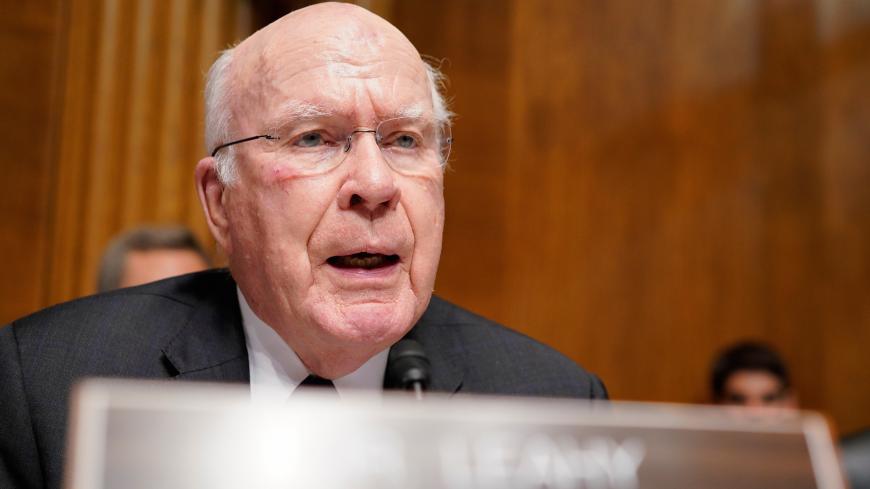 Sen. Patrick Leahy (D-VT) asks a question as U.S. Attorney General William Barr testifies before a Senate Judiciary Committee hearing entitled "The Justice Department's Investigation of Russian Interference with the 2016 Presidential Election." on Capitol Hill in Washington, U.S., May 1, 2019. REUTERS/Aaron P. Bernstein - RC14D4C29570