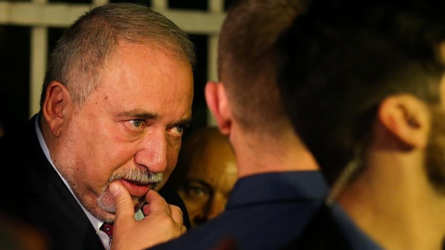 Avigdor Lieberman, leader of Yisrael Beitenu leaves his party headquarters following the announcement of exit polls in Israel's parliamentary election, in Jerusalem September 18, 2019. REUTERS/Oren Ben Hakoon ISRAEL OUT. NO COMMERCIAL OR EDITORIAL SALES IN ISRAEL - RC1D8212B770
