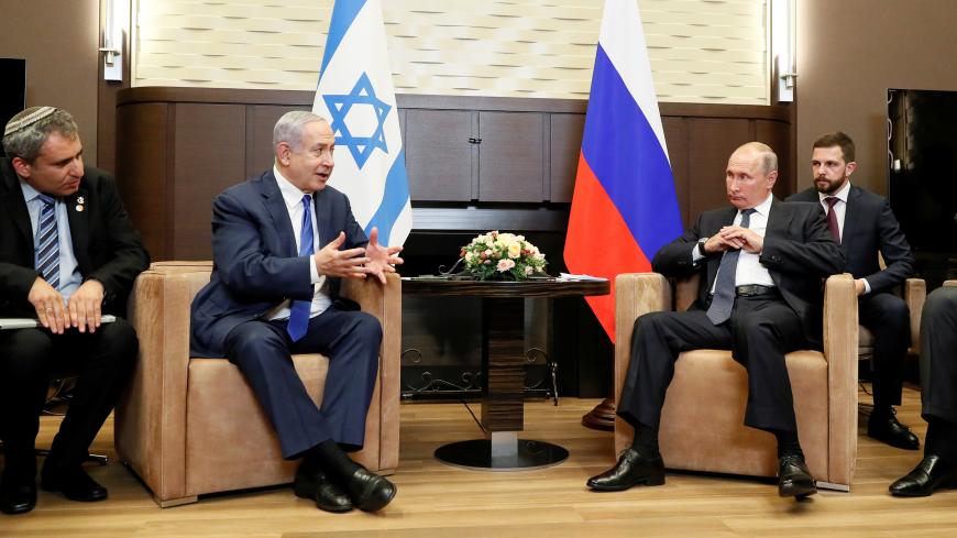 Russian President Vladimir Putin attends a meeting with Israeli Prime Minister Benjamin Netanyahu at the Bocharov Ruchei state residence in Sochi, Russia September 12, 2019. REUTERS/Shamil Zhumatov - RC1F2233D0D0