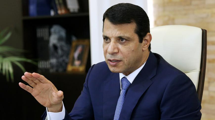 Mohammed Dahlan, a former Fatah security chief, gestures in his office in Abu Dhabi, United Arab Emirates October 18, 2016. Picture taken October 18, 2016. REUTERS/Stringer  - S1AEUJEJBIAA