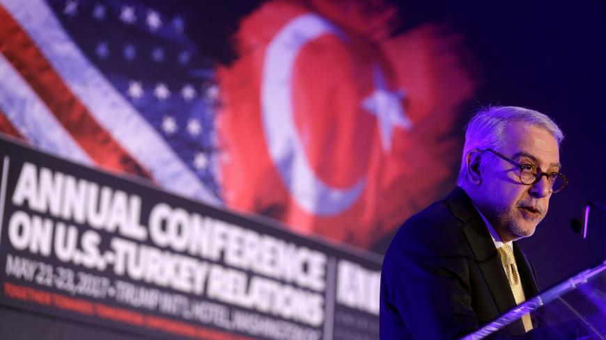 Turkish Ambassador to the United States Serdar Kilic speak to the Conference on U.S.-Turkey Relations in Washington, U.S., May 22, 2017.   REUTERS/Joshua Roberts - RC11B326EB00