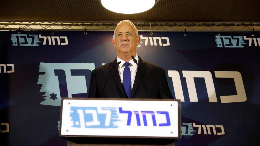 Benny Gantz, leader of Blue and White, delivers a statement before his party faction meeting in Tel Aviv, Israel September 19, 2019. REUTERS/Amir Cohen - RC1D073452E0