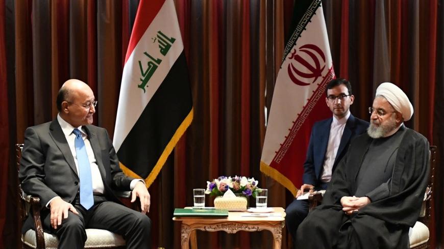 Iraq's President Barham Salih meets with Iran's President Hassan Rouhani in New York, U.S., September 25, 2019. Picture taken September 25, 2019.The Presidency of the Republic of Iraq Office/Handout via REUTERS ATTENTION EDITORS - THIS IMAGE WAS PROVIDED BY A THIRD PARTY. - RC17C7ED7020