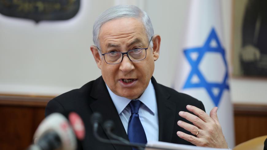 Israeli Prime Minister Benjamin Netanyahu attends the weekly cabinet meeting in Jerusalem November 10, 2019. Abir Sultan/Pool via REUTERS - RC2B8D9BTK59