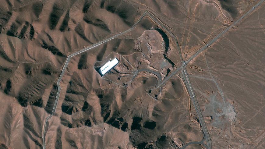 FORDOW FACILITY, IRAN-JANUARY 30,2013:  This is a satellite image of the Fordow facility in Iran.  (Photo DigitalGlobe via Getty Images via Getty Images)