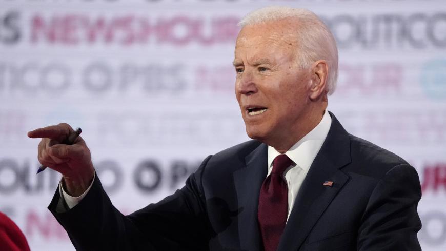 Former Vice President Joe Biden speaks during the sixth 2020 U.S. Democratic presidential candidates campaign debate at Loyola Marymount University in Los Angeles, California, U.S., December 19, 2019. REUTERS/Mike Blake - HP1EFCK07RH3L