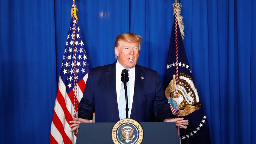 U.S. President Donald Trump delivers remarks following the U.S. Military airstrike against Iranian General Qassem Soleimani in Baghdad, Iraq, in West Palm Beach, Florida, U.S., January 3, 2020. REUTERS/Tom Brenner - RC2K8E99B6EW