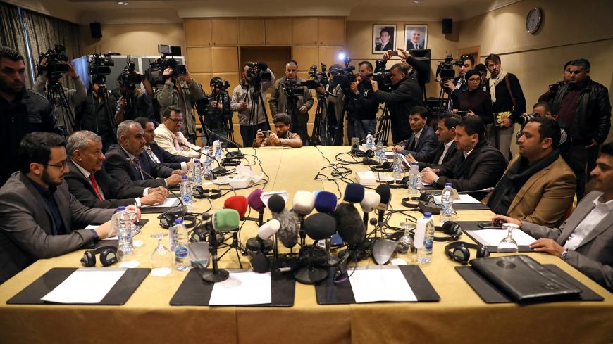 Yemen's warring parties attend a new round of talks to discuss a prisoners swap deal, in Amman, Jordan February 5, 2019. REUTERS/Muhammad Hamed - RC15EF0102D0