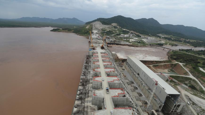 Ethiopia's Grand Renaissance Dam is seen as it undergoes construction work on the river Nile in Guba Woreda, Benishangul Gumuz Region, Ethiopia September 26, 2019. Picture taken September 26, 2019. REUTERS/Tiksa Negeri - RC1BF04BBB80