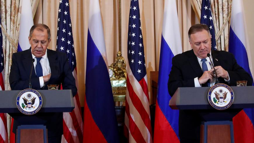 Russiaís Foreign Minister Sergey Lavrov and U.S. Secretary of State Mike Pompeo hold a joint news conference at the State Department in Washington, U.S., December 10, 2019. REUTERS/Jonathan Ernst - RC2JSD9HZS8W