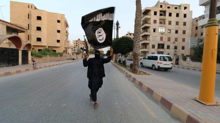 A member loyal to the Islamic State in Iraq and the Levant (ISIL) waves an ISIL flag in Raqqa June 29, 2014. The offshoot of al Qaeda which has captured swathes of territory in Iraq and Syria has declared itself an Islamic "Caliphate" and called on factions worldwide to pledge their allegiance, a statement posted on jihadist websites said on Sunday. The group, previously known as the Islamic State in Iraq and the Levant (ISIL), also known as ISIS, has renamed itself "Islamic State" and proclaimed its leader