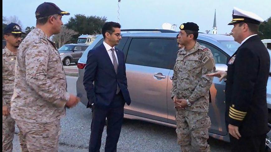 Saudi Arabia Defense Attache Major General Fawaz Al Fawaz and his Embassy staff and other officials arrive to meet with the Saudi students who remain restricted to the Naval Air Station (NAS) Pensacola base by their Saudi commanding officer, in Pensacola, Florida, U.S. December 9, 2019. Picture taken December 9, 2019.  FBI Jacksonville/Handout via REUTERS  THIS IMAGE HAS BEEN SUPPLIED BY A THIRD PARTY. - RC2ISD9FA7KW