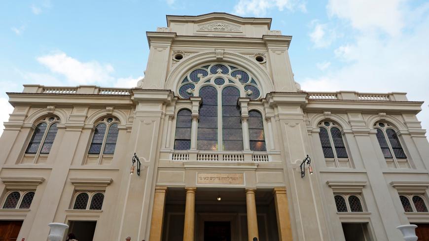 Exterior of the Eliyahu Hanavi Synagogue during its reopening after the completion of a restoration project in Alexandria, Egypt January 10, 2020. REUTERS/Mohamed Abd El Ghany - RC27DE99HAZA