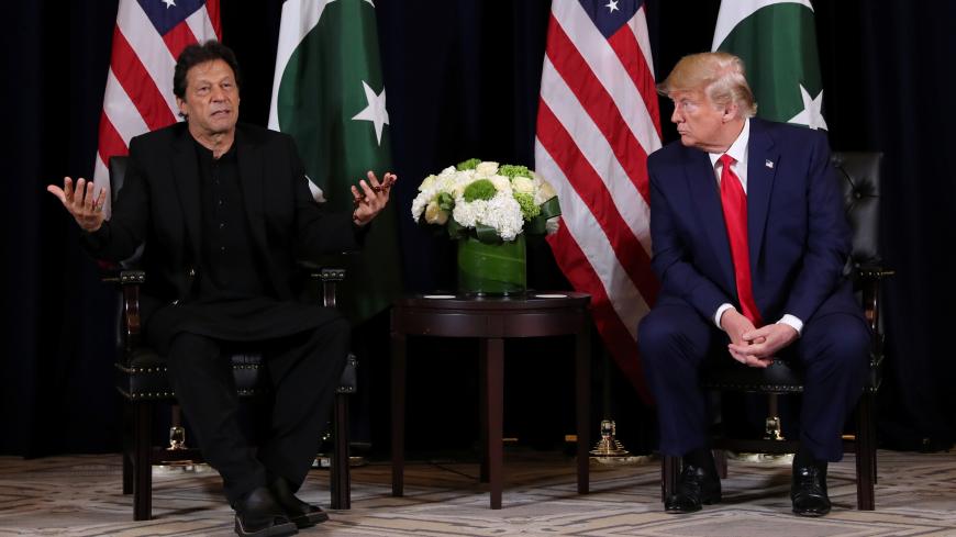 U.S. President Donald Trump holds a bilateral meeting with Pakistan's Prime Minister Imran Khan on the sidelines of the annual United Nations General Assembly meeting in New York City, New York, U.S., September 23, 2019. REUTERS/Jonathan Ernst - RC166DE0F040