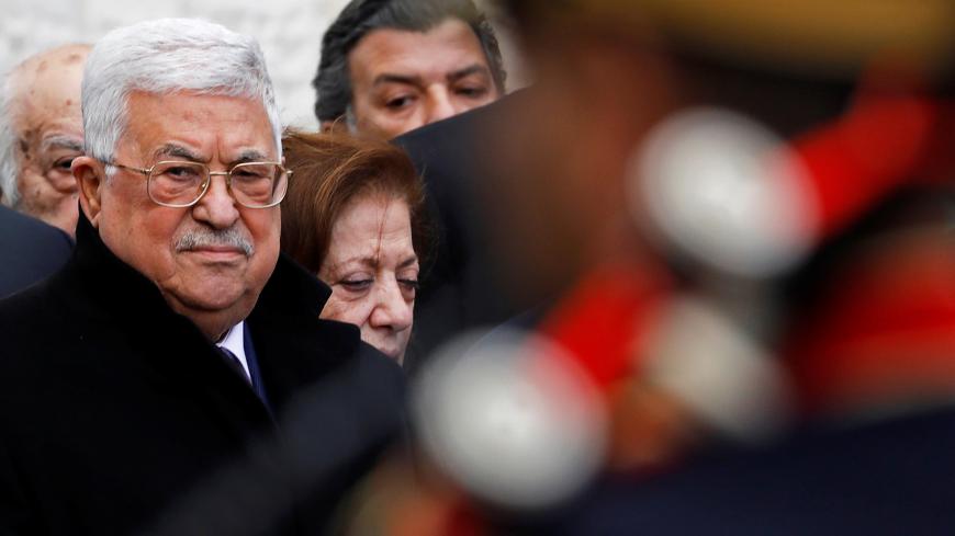 Palestinian President Mahmoud Abbas attends the funeral of former senior Fatah official Ahmed Abdel Rahman, in Ramallah in the Israeli-occupied West Bank December 4, 2019. REUTERS/Mohamad Torokman - RC2BOD99XX4O