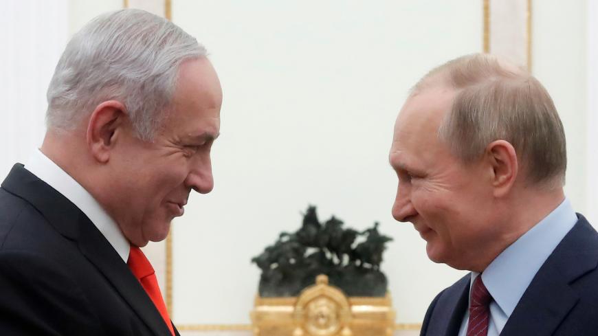 Russian President Vladimir Putin meets with Israeli Prime Minister Benjamin Netanyahu in Moscow, Russia January 30, 2020. REUTERS/Maxim Shemetov/Pool - RC28QE9XRAWL