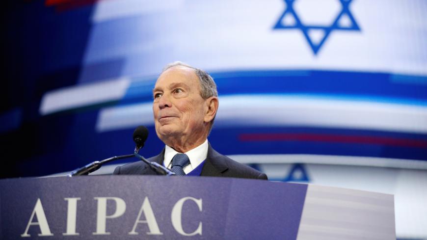 Democratic 2020 U.S. presidential candidate former New York Mayor Mike Bloomberg delivers remarks during the AIPAC convention at the Washington Convention Center in Washington, U.S., March 2, 2020.  REUTERS/Tom Brenner - RC2RBF9BWPZS