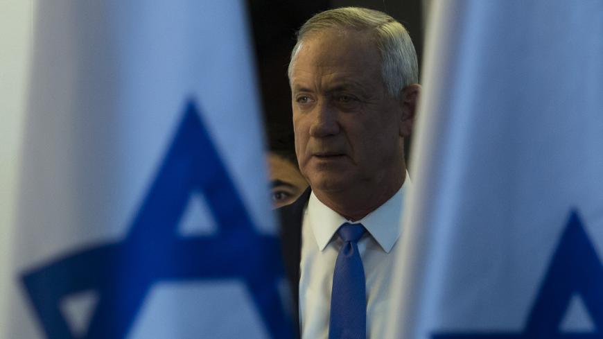 TEL AVIV, ISRAEL - NOVEMBER 20: Benny Gantz, Blue and White party leader attends a press conference after failing to form a goverment on November 20, 2019 in Tel Aviv, Israel.  Israel may face third election after Benny Gantz and Benjamin Netanyahu struggled to form coalition.  (Photo by Amir Levy/Getty Images)