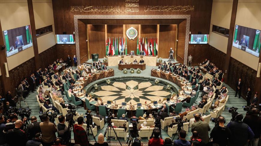 Arab Foreign Ministers take part in their 153rd annual session at the Arab League headquarters in the Egyptian capital Cairo, on March 4, 2020. (Photo by Mohamed el-Shahed / AFP) (Photo by MOHAMED EL-SHAHED/AFP via Getty Images)