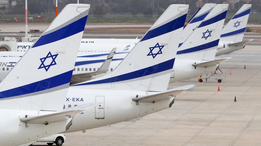 Israel's El Al Airlines Boeing 737 are pictured on the tarmac at Ben Gurion International Airport near Tel Aviv, on March 10, 2020 amid major restrictions on travellers from several countries. - Israel imposed a two-week quarantine on all travellers entering the country, Prime Minister Benjamin Netanyahu said, toughening already significant travel restrictions. (Photo by JACK GUEZ / AFP) (Photo by JACK GUEZ/AFP via Getty Images)