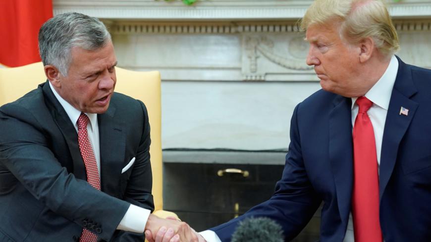 U.S. President Donald Trump meets with Jordan’s King Abdullah in the Oval Office at the White House in Washington, U.S., June 25, 2018. REUTERS/Jonathan Ernst - RC13A7705600