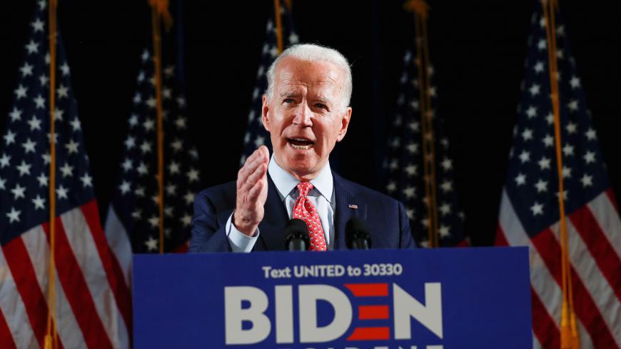 Democratic U.S. presidential candidate and former Vice President Joe Biden speaks about the COVID-19 coronavirus pandemic at an event in Wilmington, Delaware, U.S., March 12, 2020. REUTERS/Carlos Barria - RC2HIF91AUNH