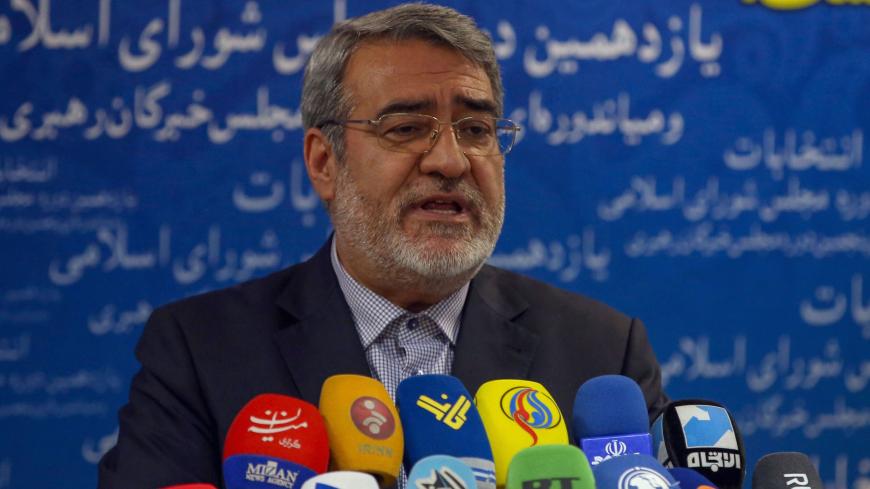 Iranian Interior Minister Abdolreza Rahmani Fazli speaks at a press conference at the Ministry during the registrations for upcoming parliamentary elections, in the capital Tehran on December 1, 2019. - Iran will hold it's parliamentary elections on February 2020. (Photo by - / AFP) (Photo by -/afp/AFP via Getty Images)