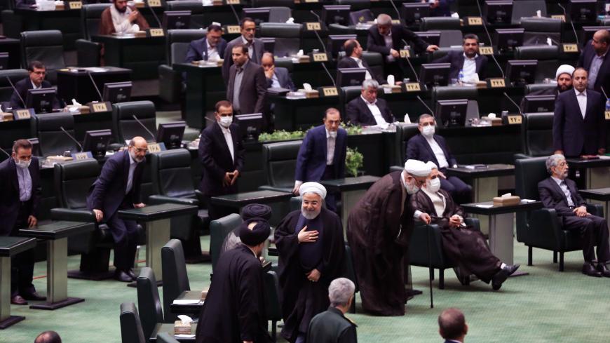TEHRAN, IRAN - MAY 27: President of Iran Hassan Rouhani attends the first official session of 11th round of the Iranian parliament after its opening ceremony in Tehran, Iran on May 27, 2020. (Photo by Fatemeh Bahrami/Anadolu Agency via Getty Images)